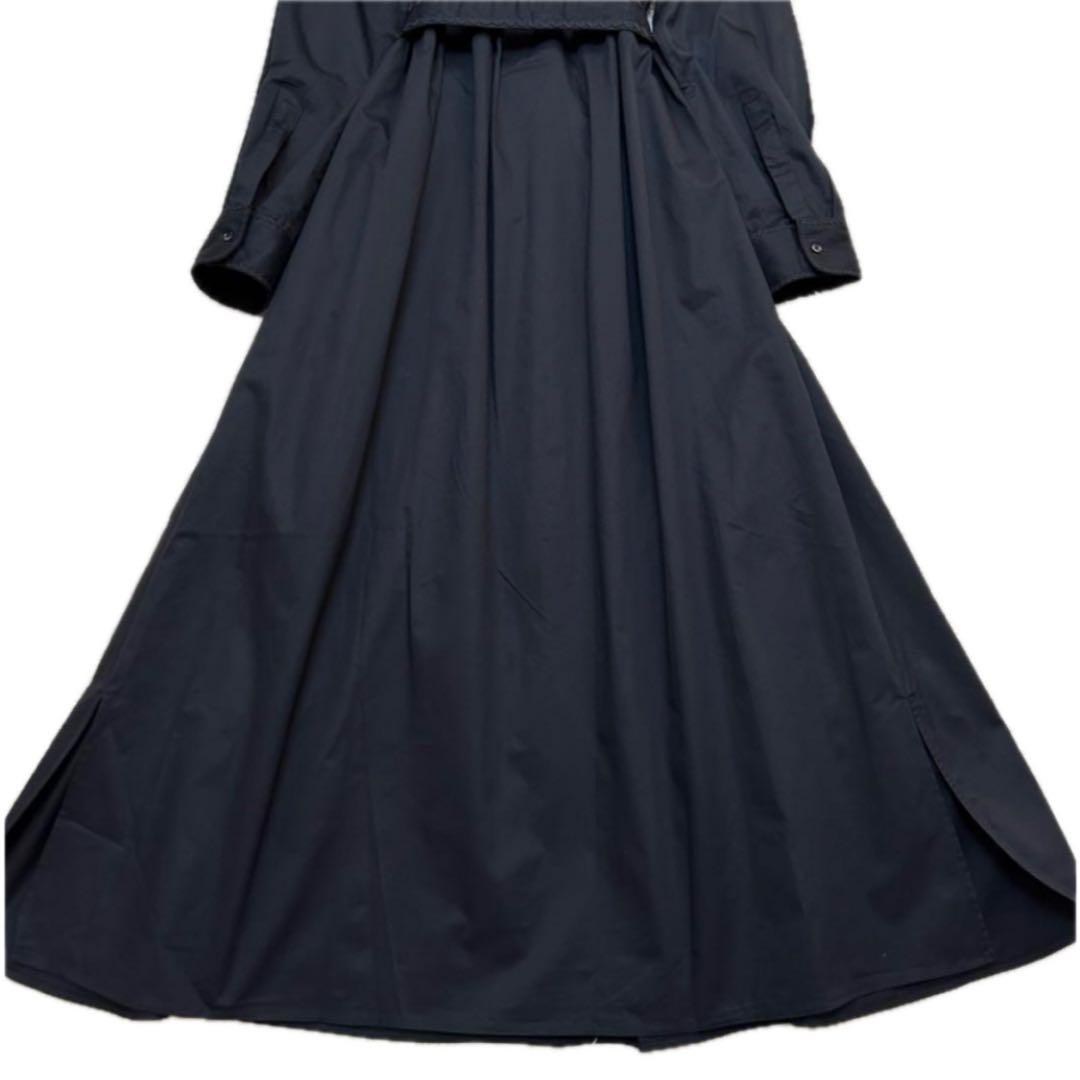 最終価格 訳あり未使用級Max Maraマキシ丈シャツワンピース 40黒ベルト