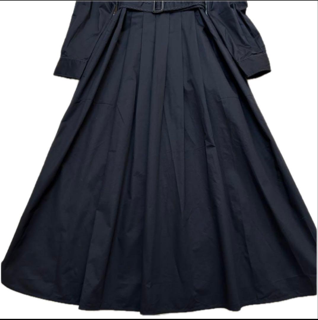 最終価格 訳あり未使用級Max Maraマキシ丈シャツワンピース 40黒ベルト