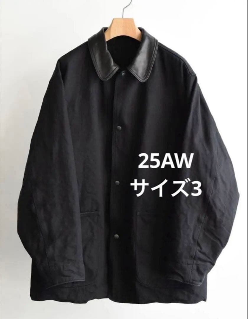 COMOLI 25AW デニムレザーワークジャケット サイズ3