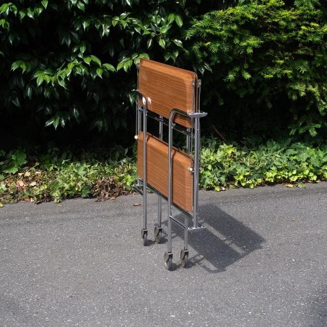 70s ドイツ ヴィンテージ フォールディングワゴン キッチンワゴン シェルフ