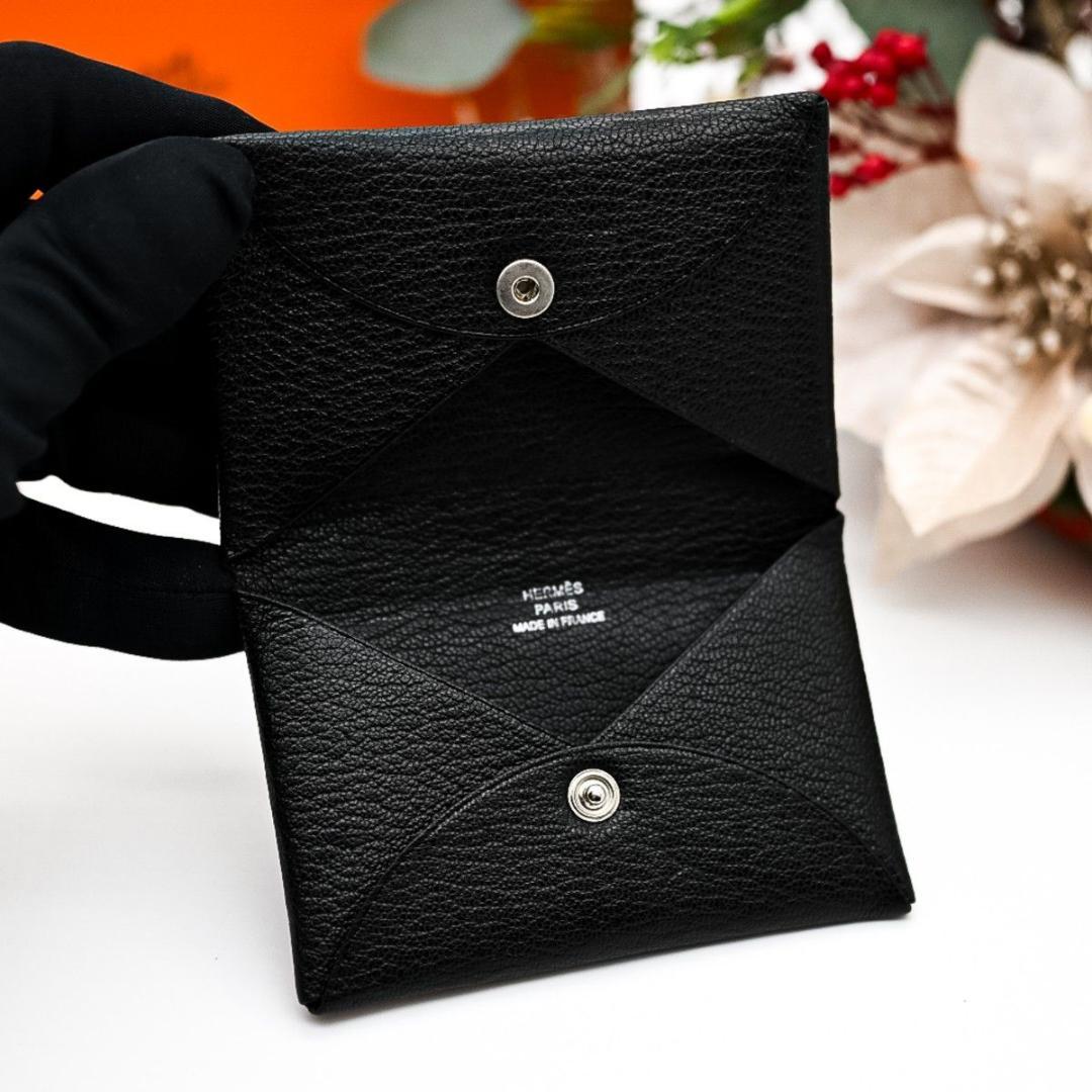 エルメス カードケース カルヴィ ヴェルソ ヴォーエプソン ブラック 名刺入れ