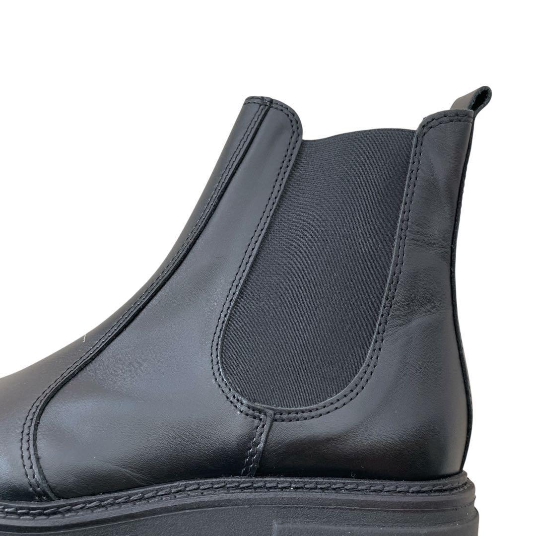 【れい】ENESS エネス サイドゴアブーツ 37 23.5㎝ブラック黒