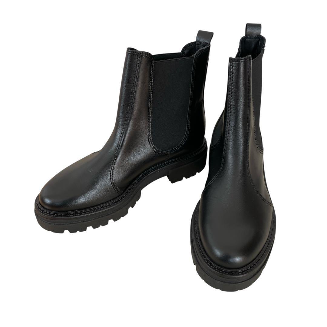 【れい】ENESS エネス サイドゴアブーツ 37 23.5㎝ブラック黒