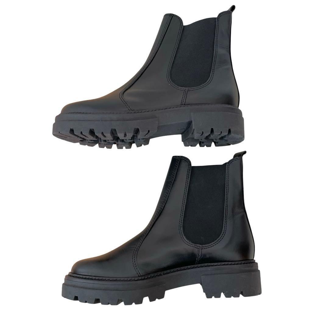 【れい】ENESS エネス サイドゴアブーツ 37 23.5㎝ブラック黒