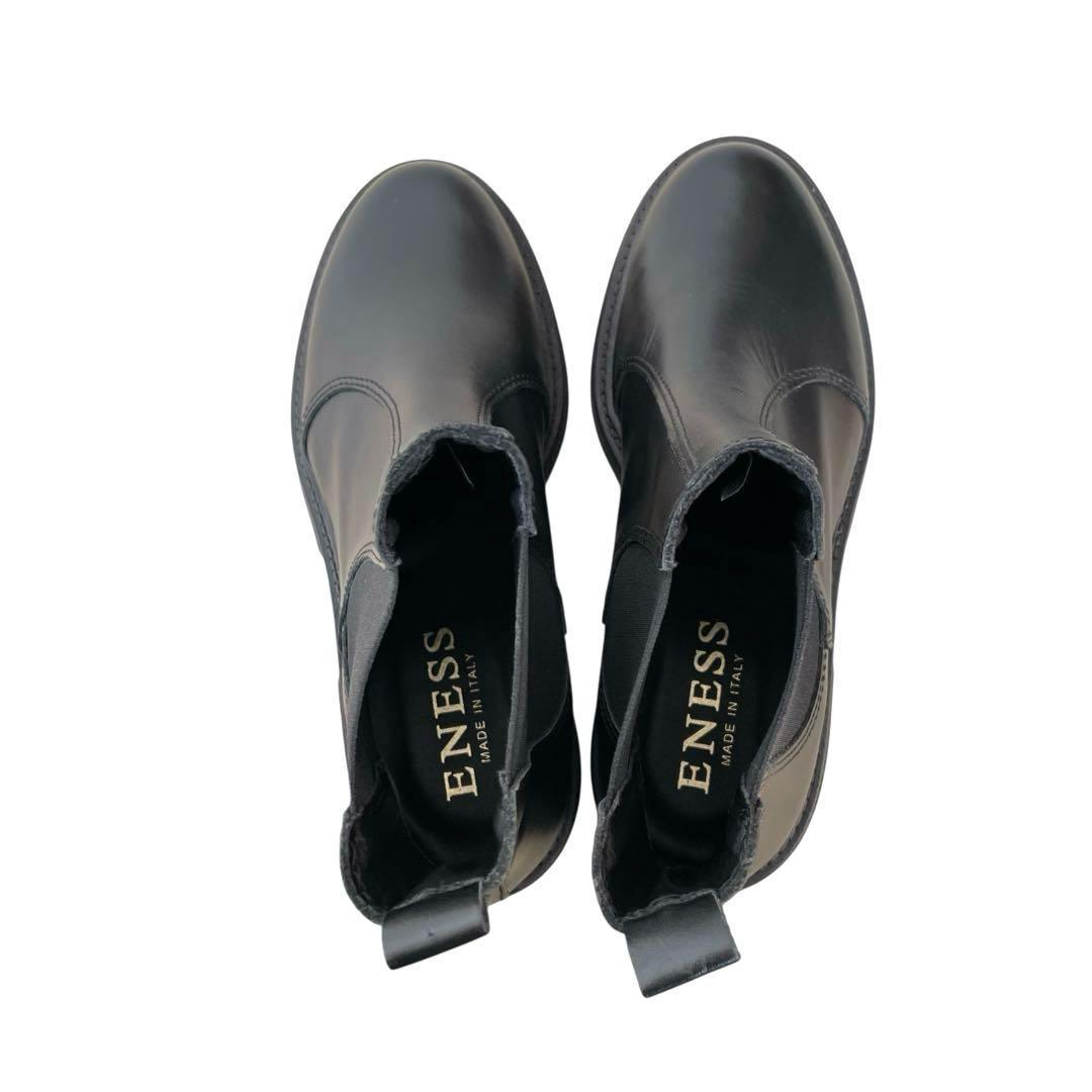 【れい】ENESS エネス サイドゴアブーツ 37 23.5㎝ブラック黒