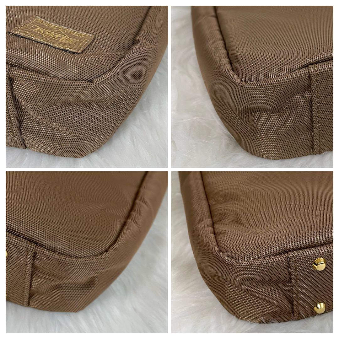 【美品】ポーター ガール モカ シア 薄型 ビジネス トートバッグ