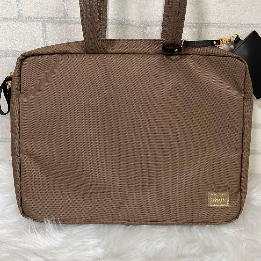 【美品】ポーター ガール モカ シア 薄型 ビジネス トートバッグ