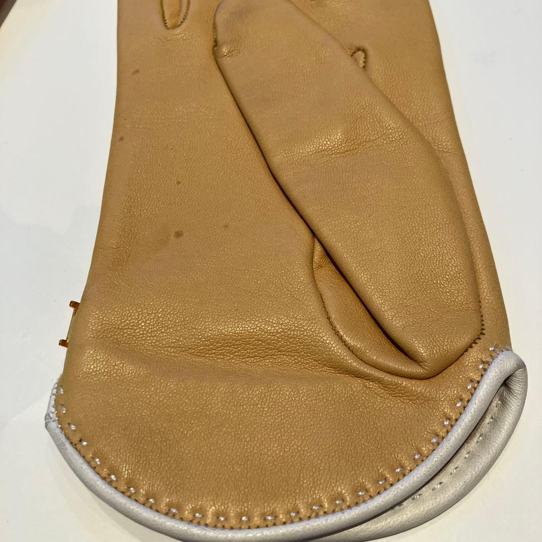 HERMES ベージュレザー手袋 箱付き
