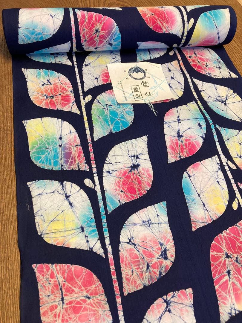 浴衣反物　竺仙　未仕立て　ロウケツ