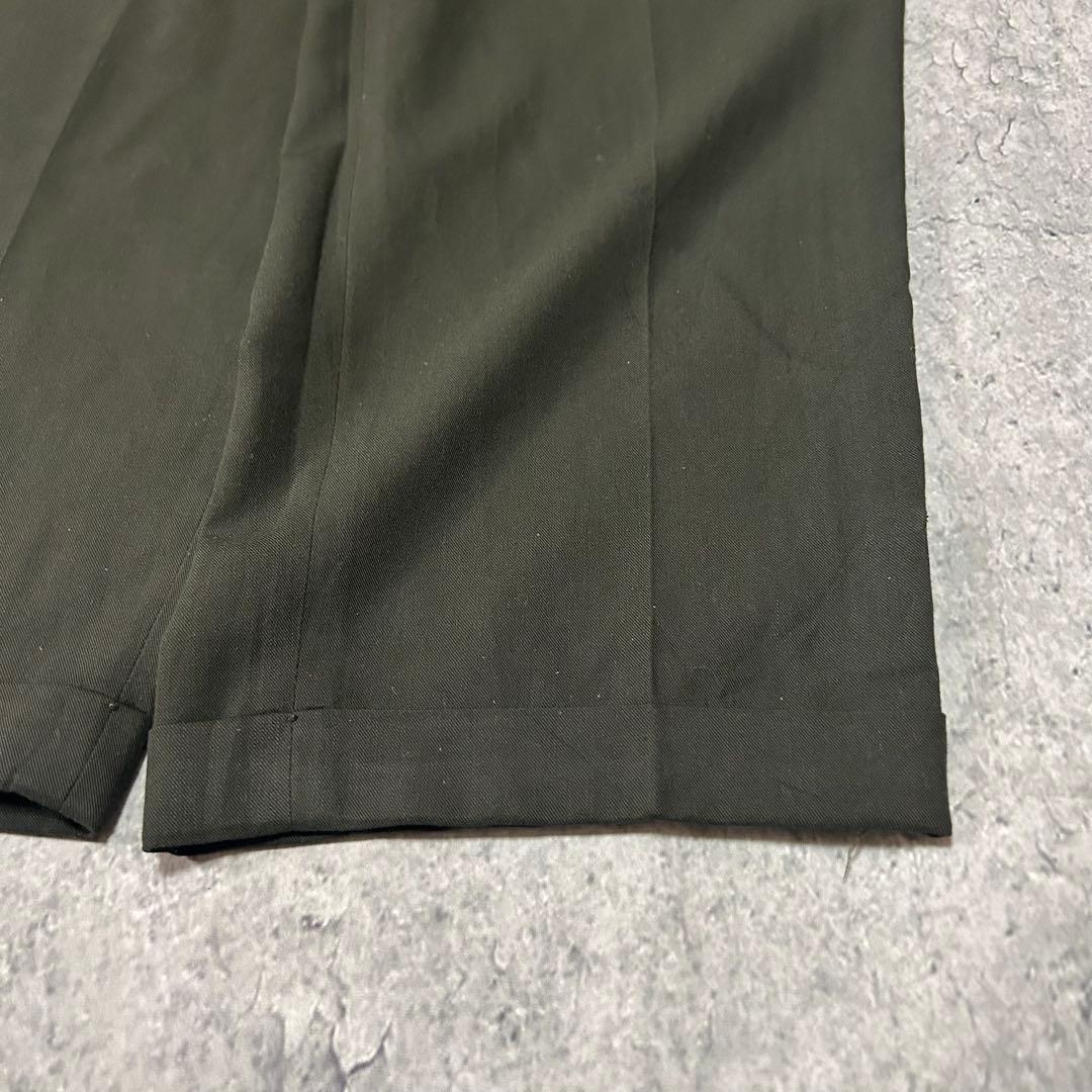 90s \"レーヨンギャバ“ 3タック スラックス “オリーブ” SAVANE