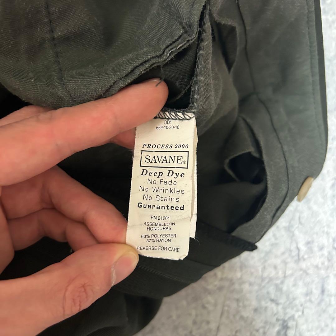 90s \"レーヨンギャバ“ 3タック スラックス “オリーブ” SAVANE