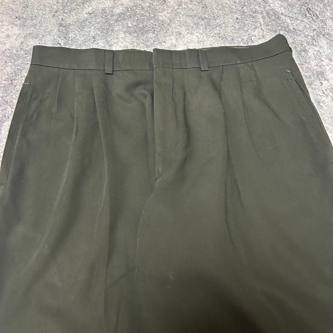 90s \"レーヨンギャバ“ 3タック スラックス “オリーブ” SAVANE