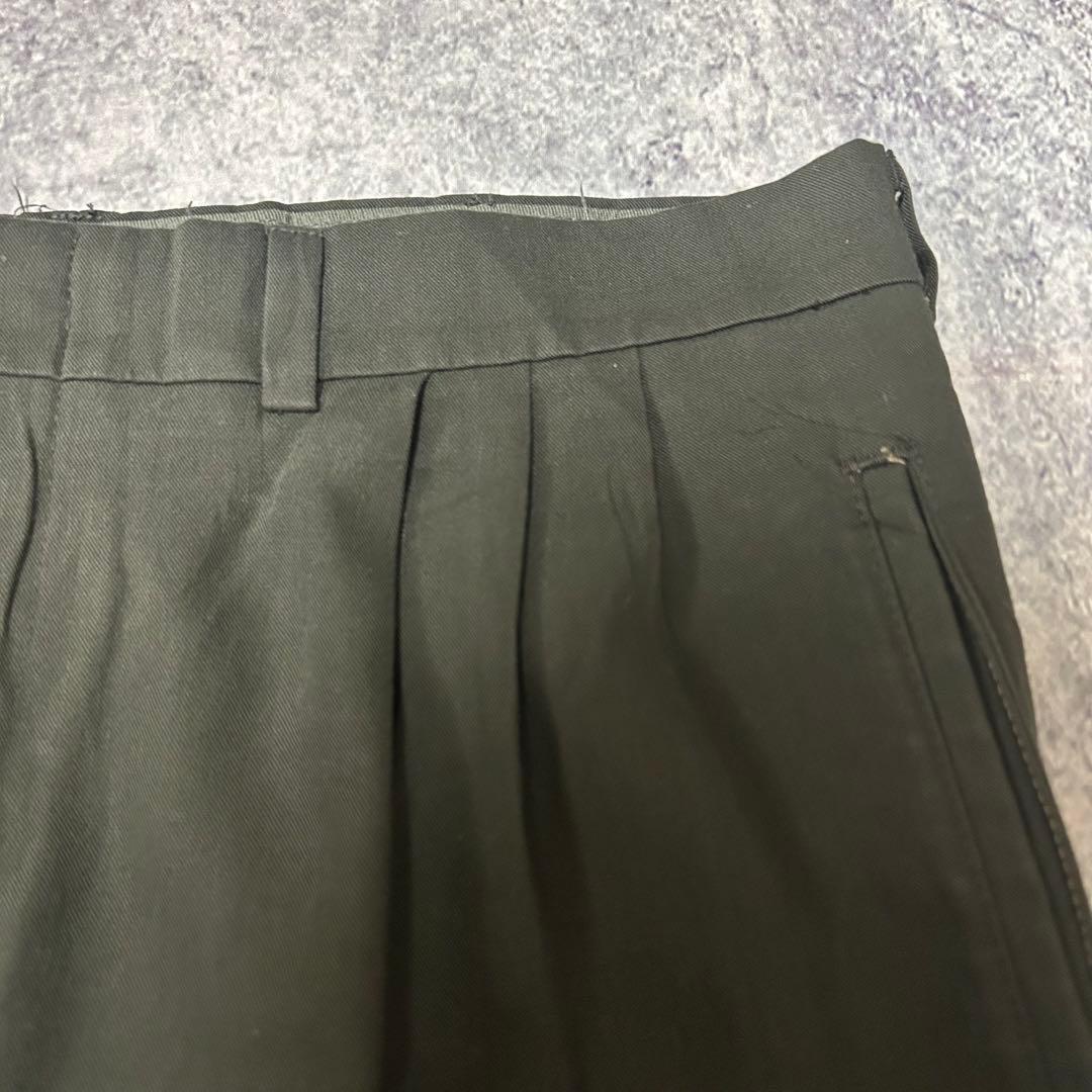 90s \"レーヨンギャバ“ 3タック スラックス “オリーブ” SAVANE