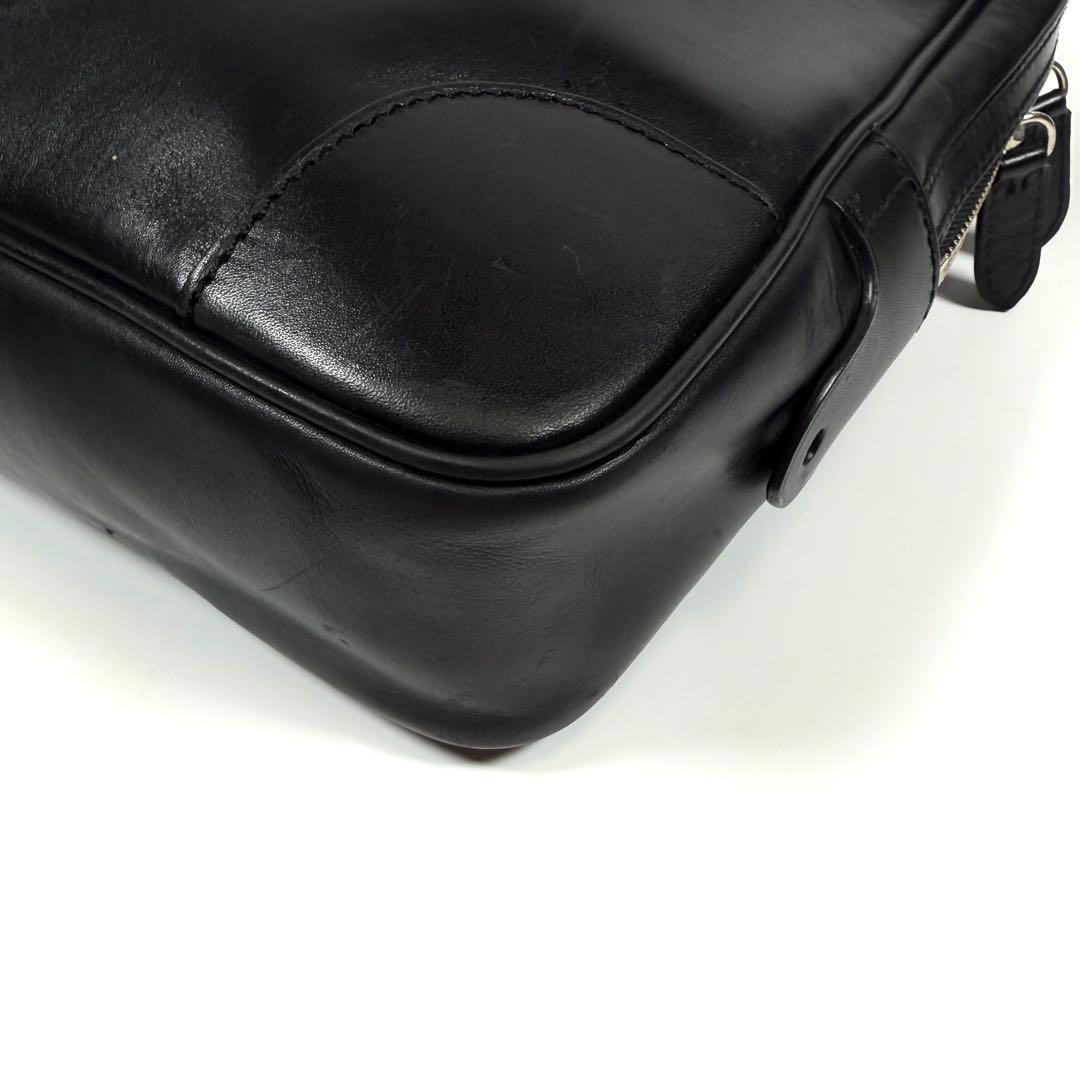 【美品】【希少】ラルフローレン　ビジネスバッグ　カーフレザー　ブラック　メンズ