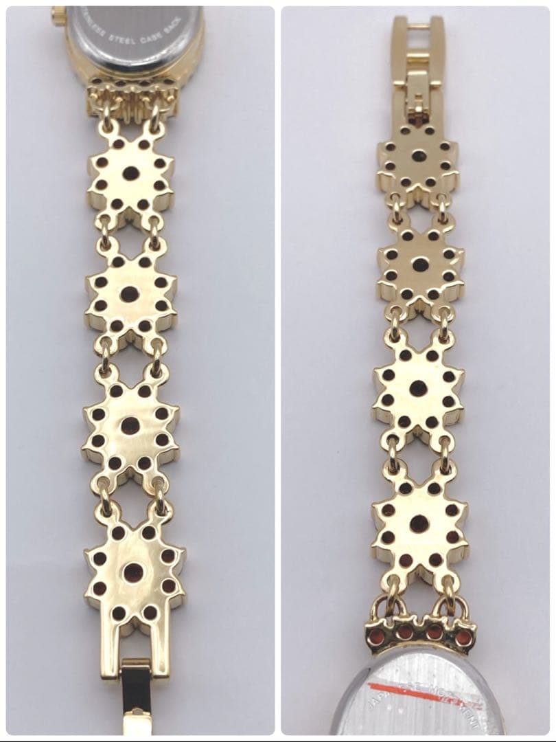 希少　D.M Buxton ホワイトシェル文字盤 ガーネット装飾 ブレスウォッチ