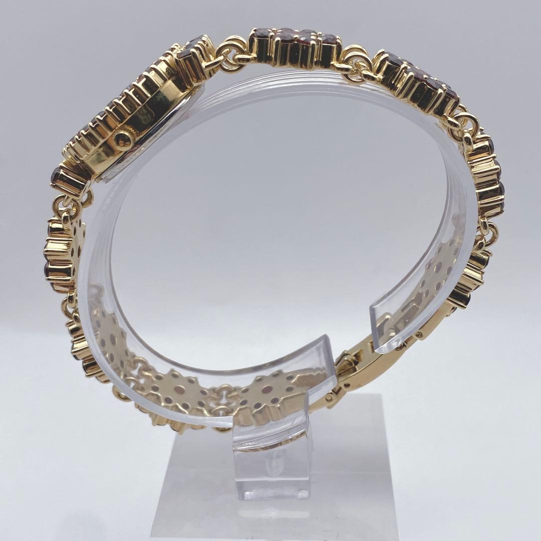 希少　D.M Buxton ホワイトシェル文字盤 ガーネット装飾 ブレスウォッチ