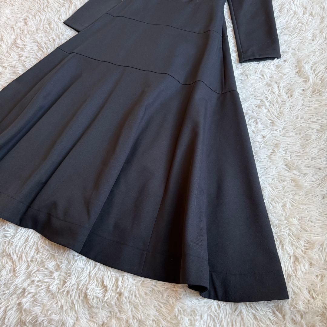 24AW最新モデル/定価3.6万 ジェンヌ オードリーフレアワンピース L 黒