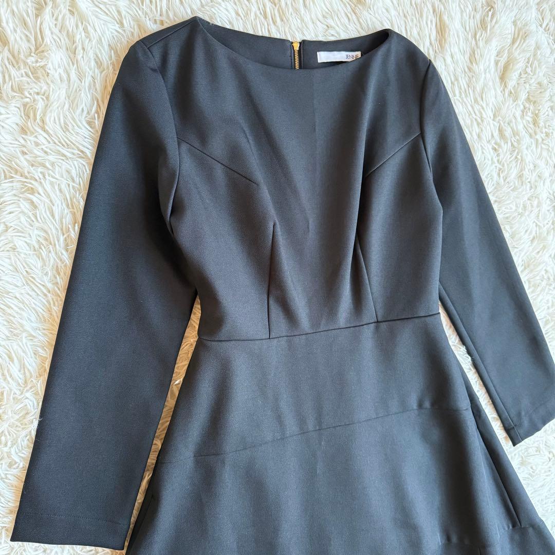 24AW最新モデル/定価3.6万 ジェンヌ オードリーフレアワンピース L 黒