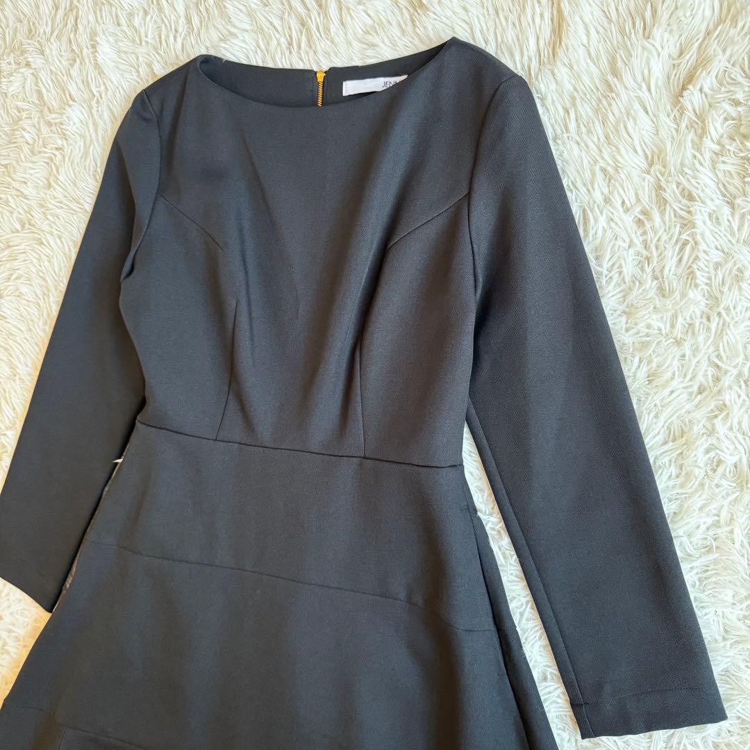 24AW最新モデル/定価3.6万 ジェンヌ オードリーフレアワンピース L 黒