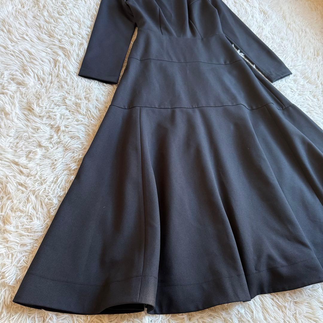 24AW最新モデル/定価3.6万 ジェンヌ オードリーフレアワンピース L 黒