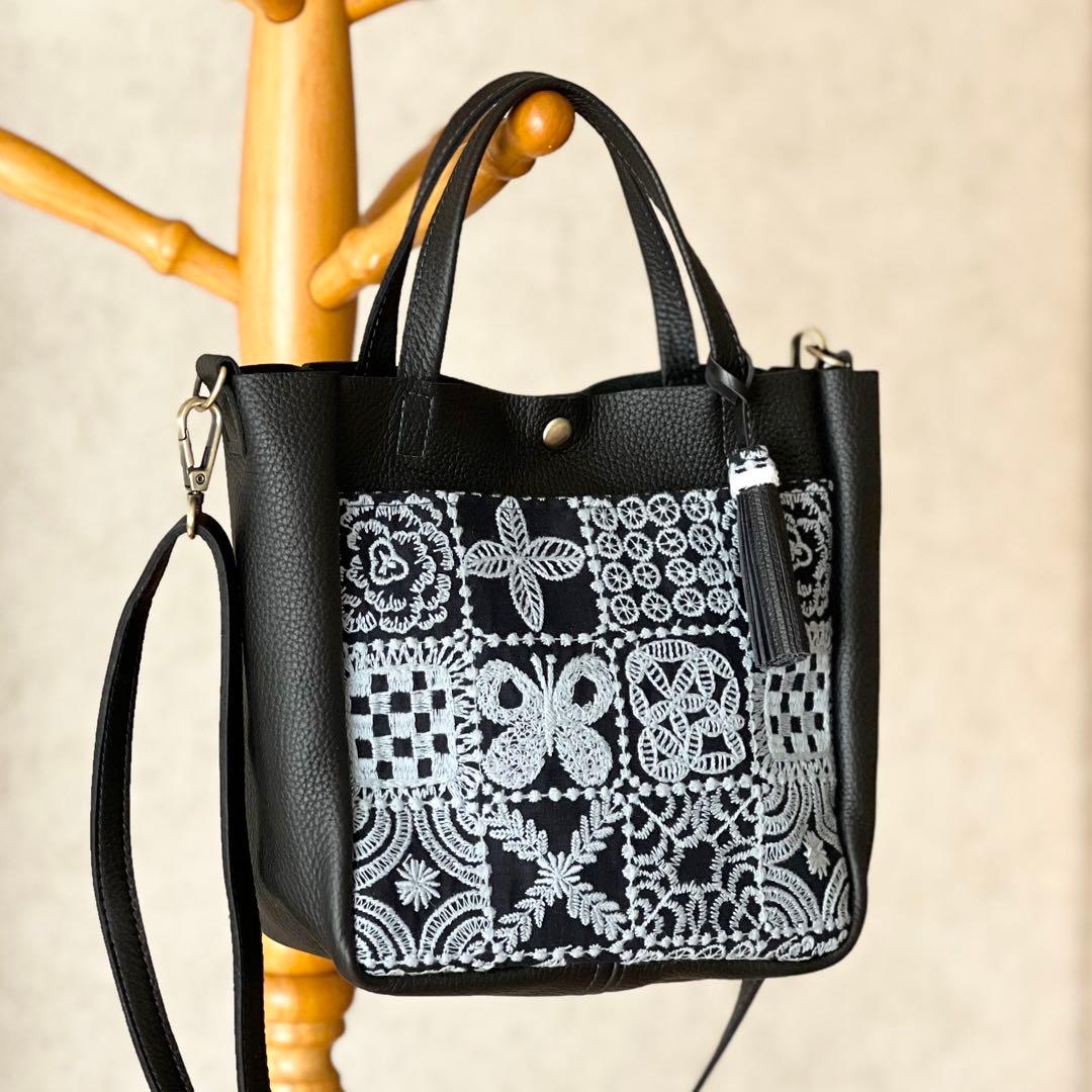 トート型本革ショルダーバッグ forest tile RB601-271