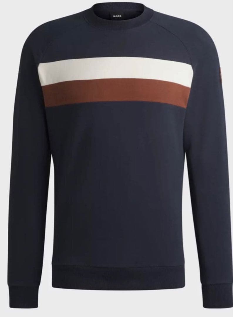 ★新品•未使用品★BOSS ネイビー ストライプ トレーナー