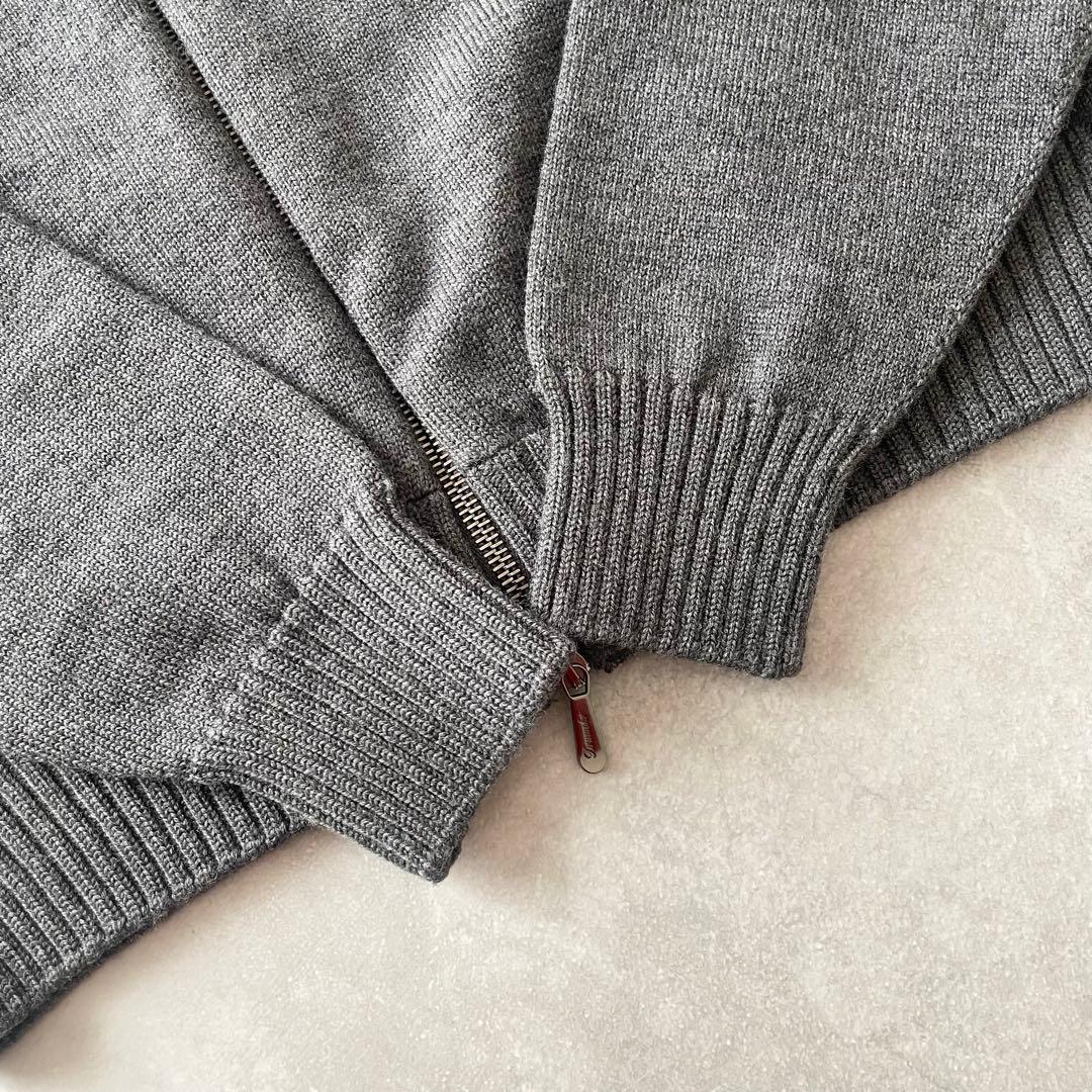 Drumohr ニットパーカー ダブルジップ グレー イタリア製 44 ウール