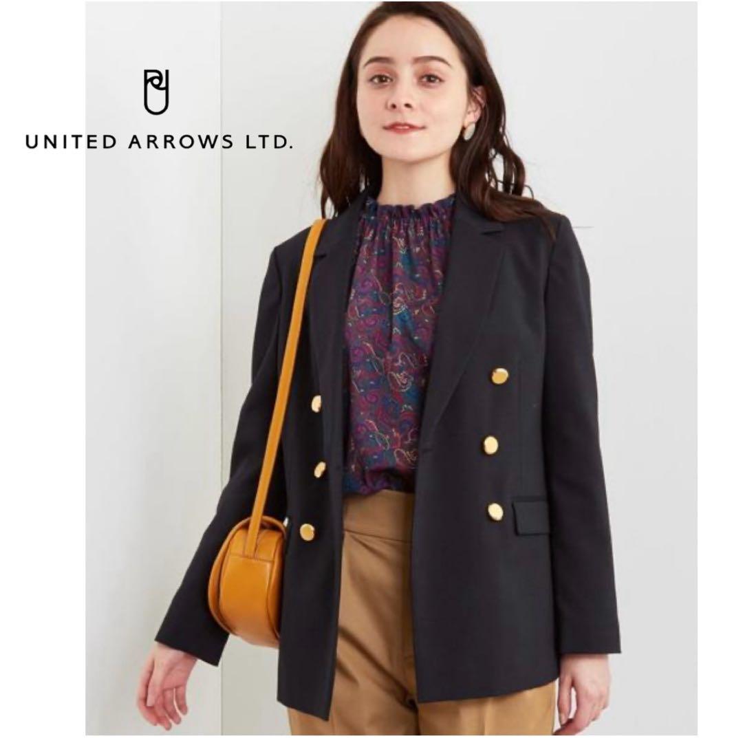 【1度着用のみ美品】 ユナイテッドアローズ ダブルテーラードジャケット 金ボタン