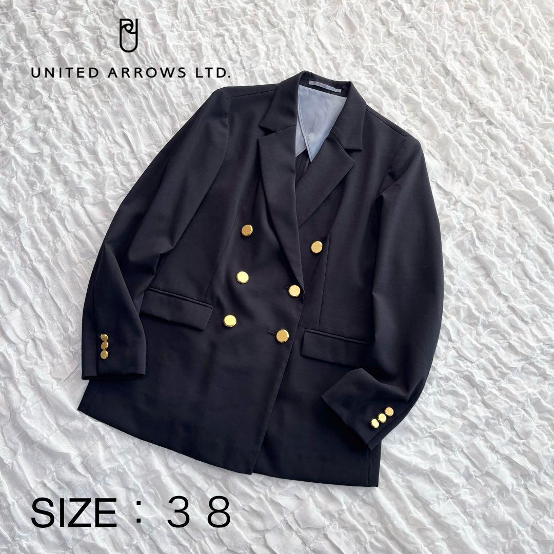 【1度着用のみ美品】 ユナイテッドアローズ ダブルテーラードジャケット 金ボタン