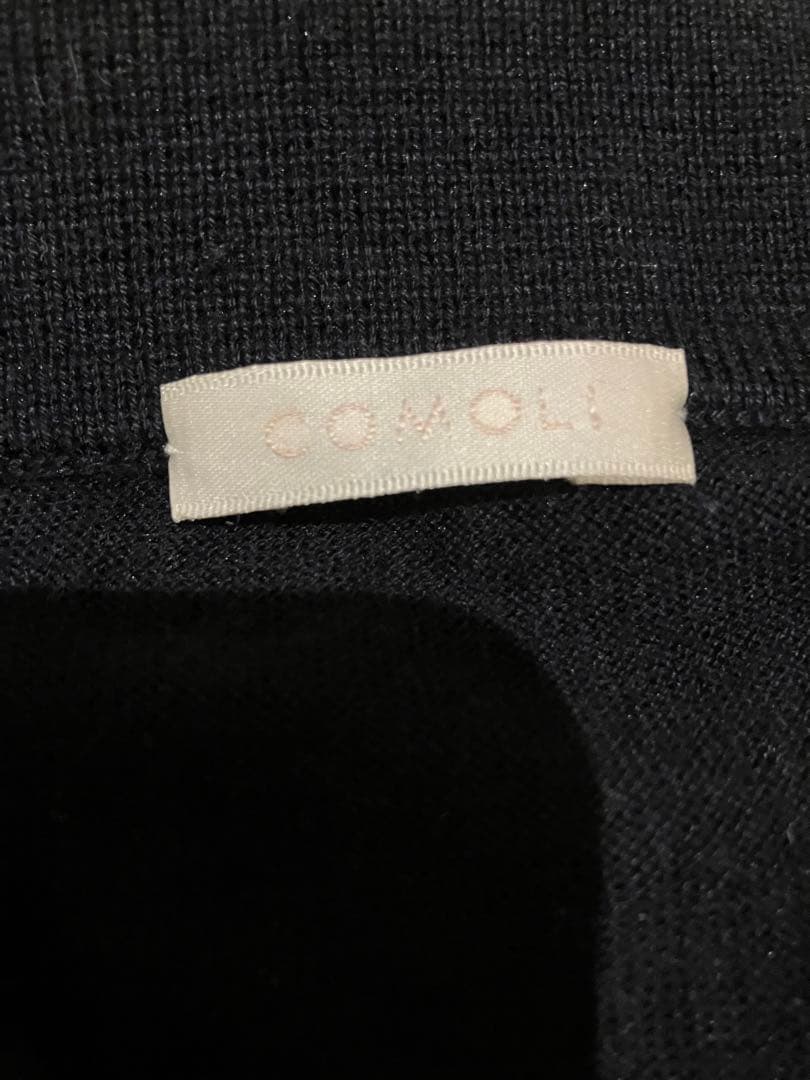 COMOLI コモリ　シルクカシミアニットポロ　ネイビー　2