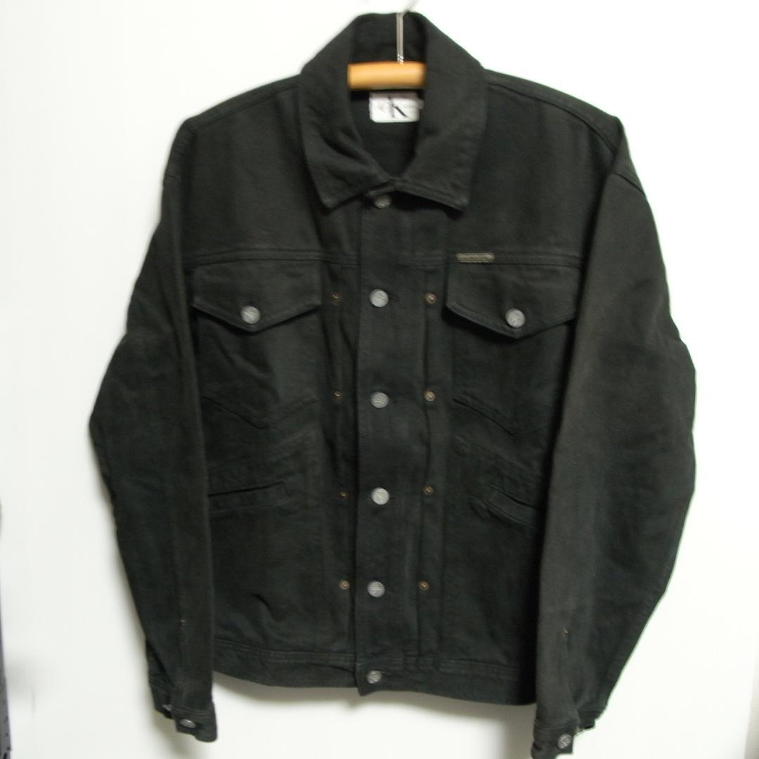 90s カルバンクラインジーンズ ブラックデニムジャケット S