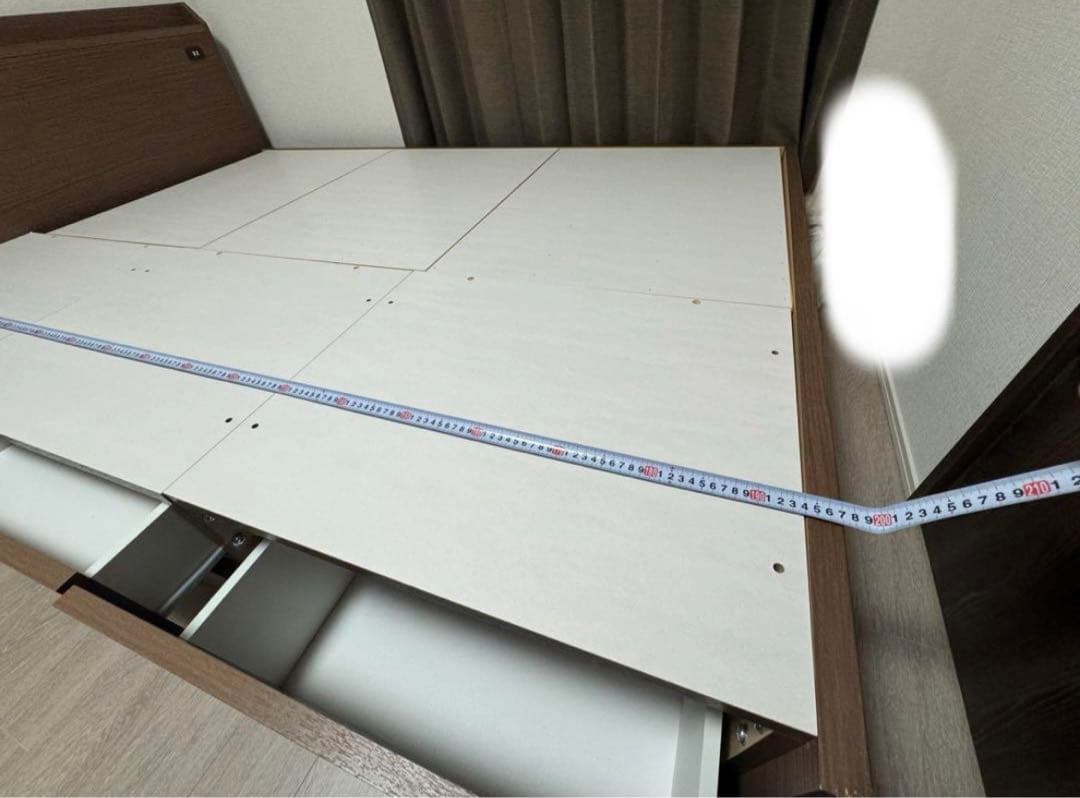 ダブルベッドフレーム 収納付き コンセント