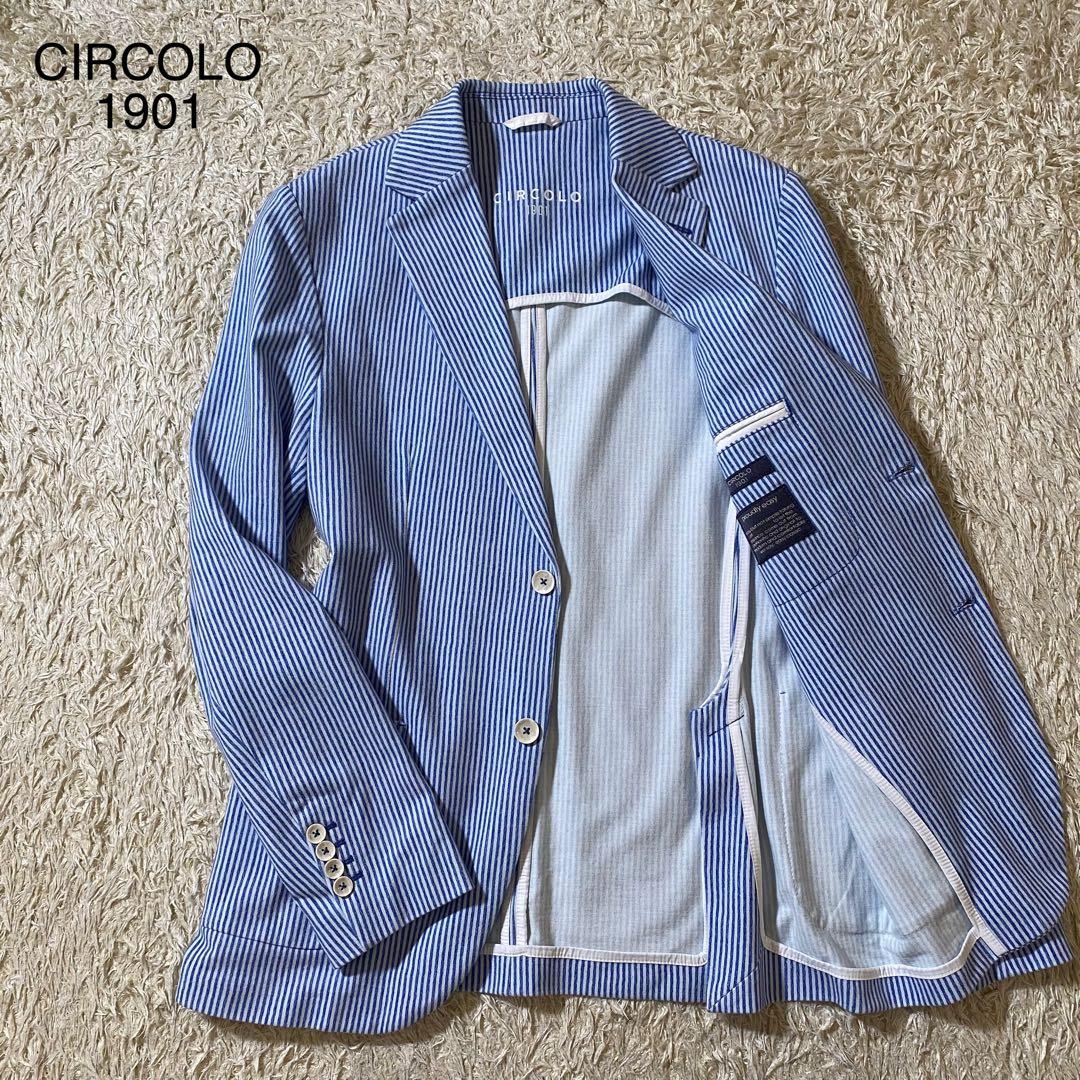【美品】CIRCOLO 1901 チルコロ テーラードジャケット ブルー 50