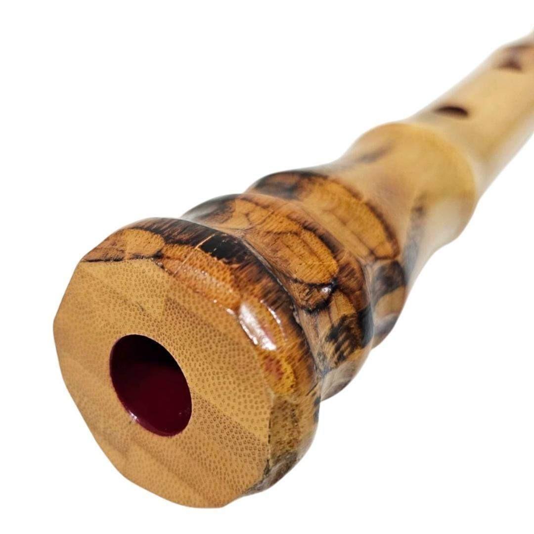 あ 尺八 琴古流 蝴蝶 2尺1寸 5孔 銘あり 2印 二分割 和楽器