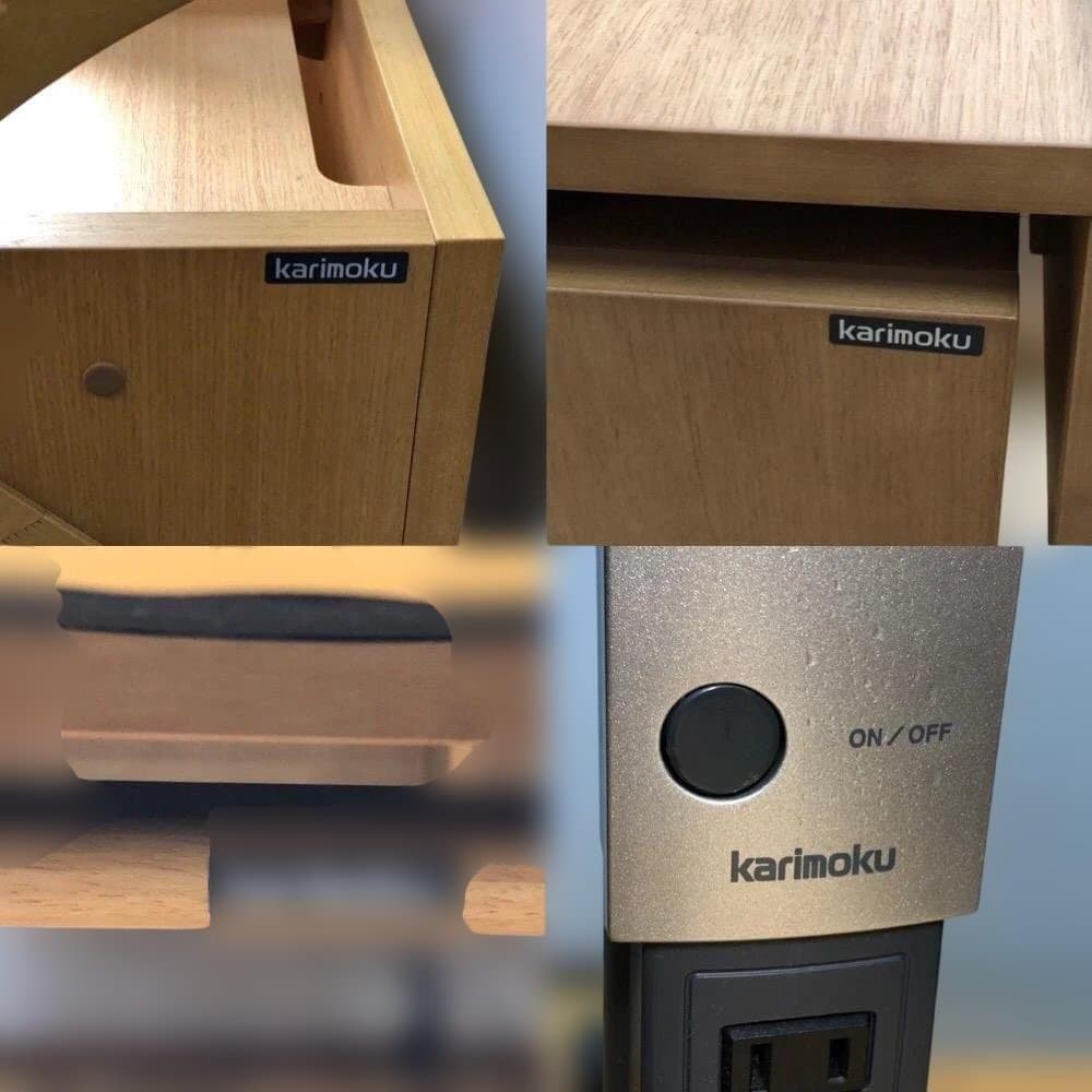 ②袖机　送料無料 カリモク 学習机4点セット ナチュラル 勉強机　88321