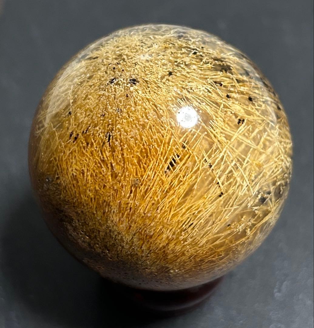 ゴールデンルチルクォーツクリスタル　丸玉186g