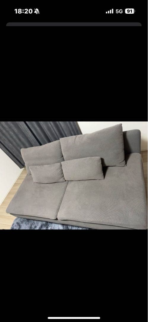 【けい】IKEA ソーデルハムン 3人掛け ソファ ダークグレー