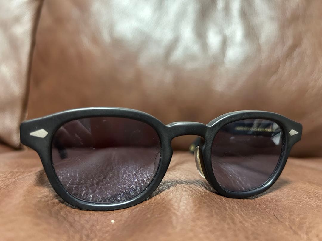 【美品】モスコット レムトッシュ 46 マットブラック ライトブルーレンズ