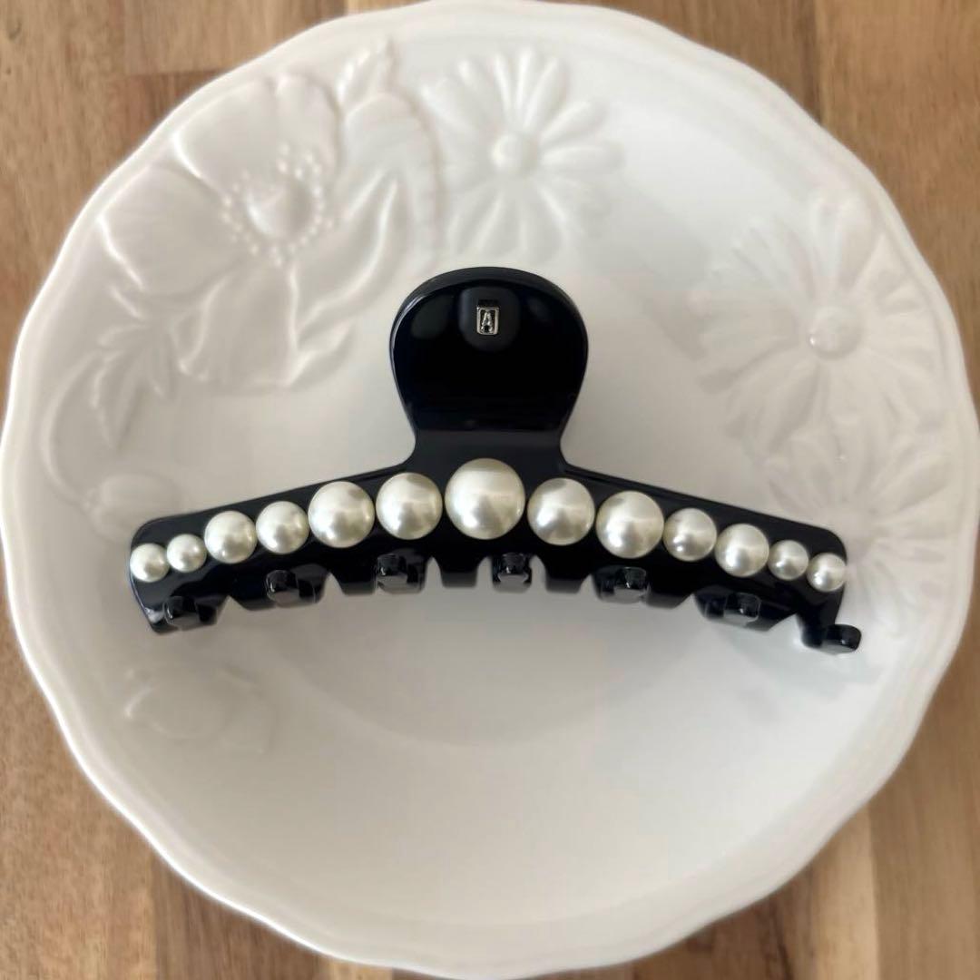 新品✨アレクサンドルドゥパリ✨ヘアクリップ✨パール✨ブラック L