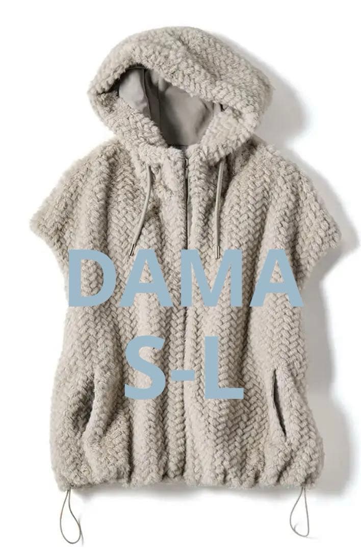 ダーマコレクション フェイクミンクファー フーデッドジレ サイズ1 未使用品