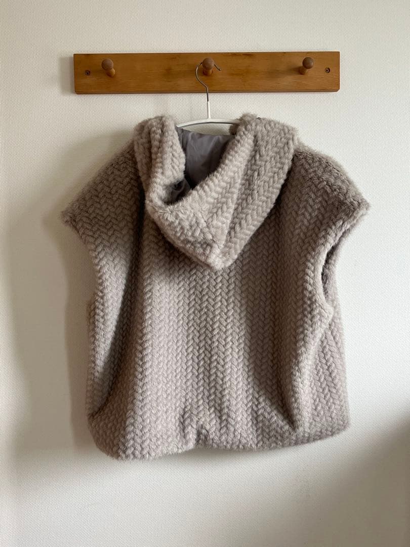 ダーマコレクション フェイクミンクファー フーデッドジレ サイズ1 未使用品