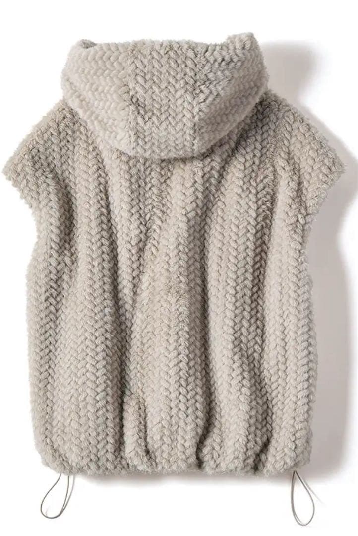 ダーマコレクション フェイクミンクファー フーデッドジレ サイズ1 未使用品