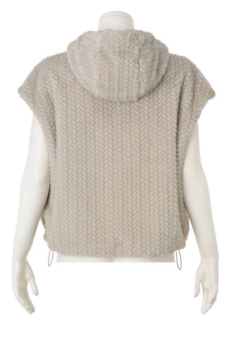 ダーマコレクション フェイクミンクファー フーデッドジレ サイズ1 未使用品