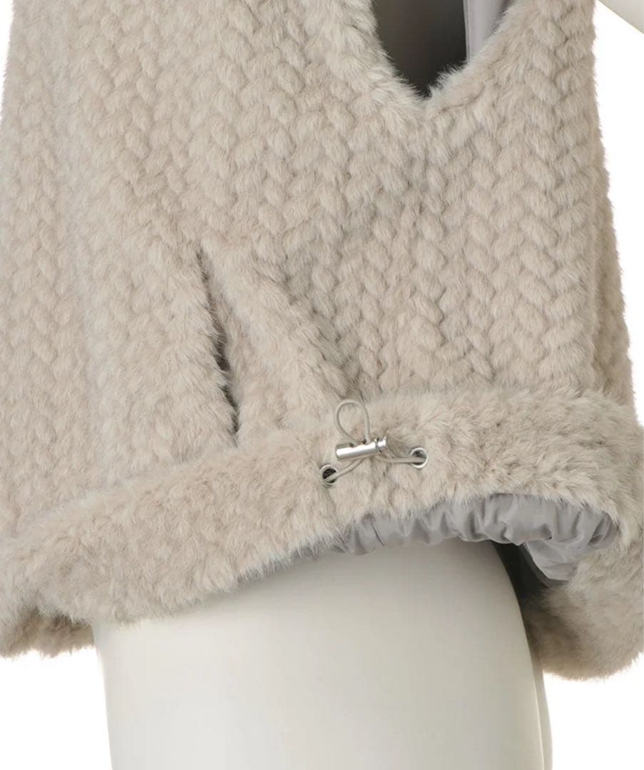 ダーマコレクション フェイクミンクファー フーデッドジレ サイズ1 未使用品