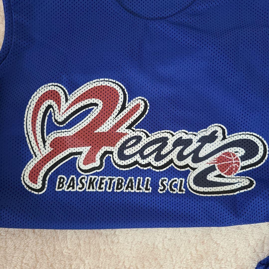 160 バスケットボール ユニフォーム 青　ハーツ