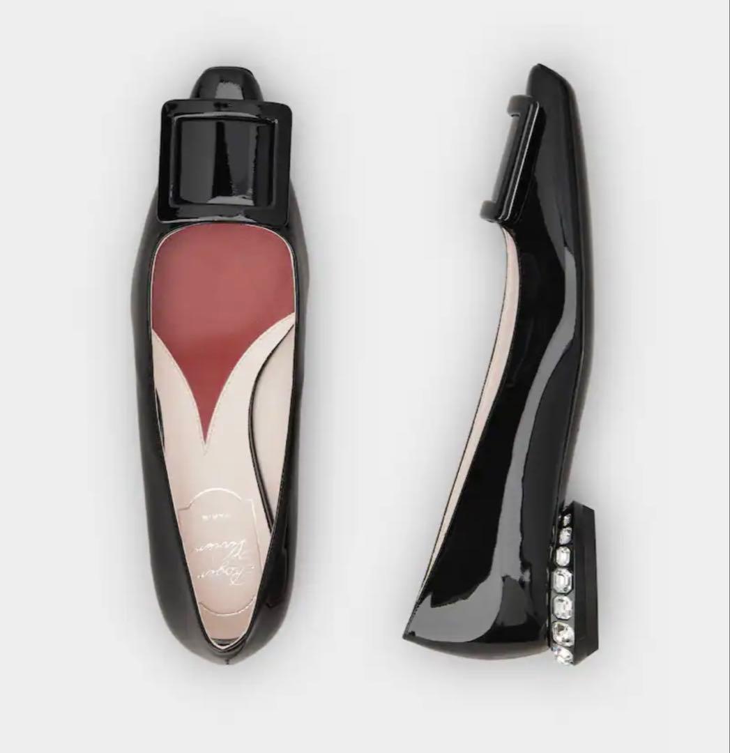 ⭐︎masu⭐︎ ジュエルヒールパテントレザー バレリーナ　38ハーフ