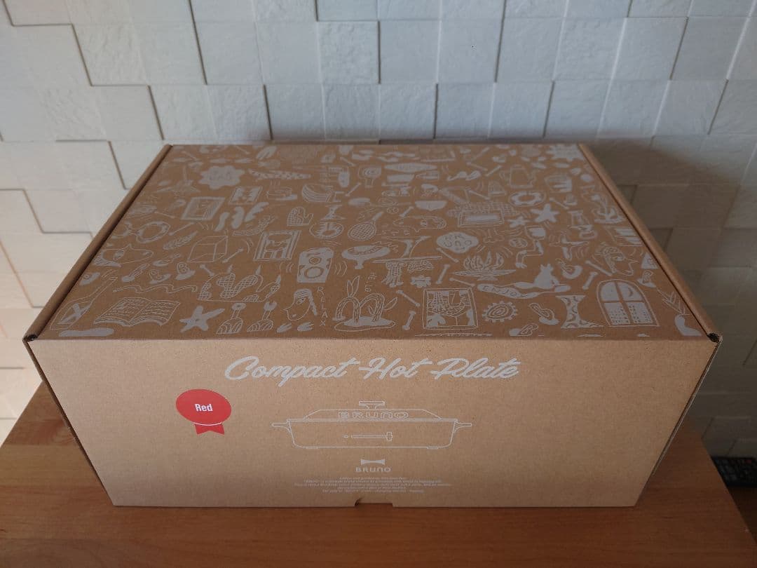【ブルーノ】定価12,100円(税込)　BRUNO コンパクトホットプレート 赤