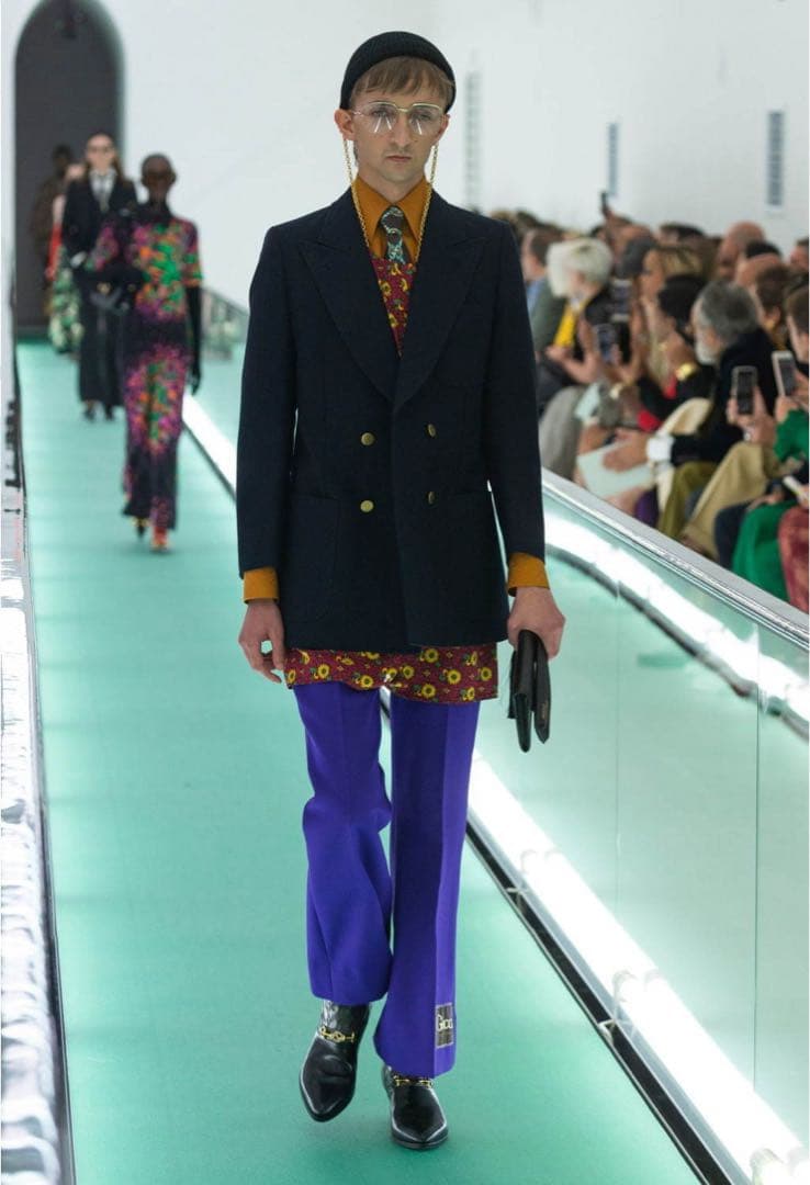 GUCCI 2020SS アレッサンドロミケーレ フレアパンツ 44 紫パープル