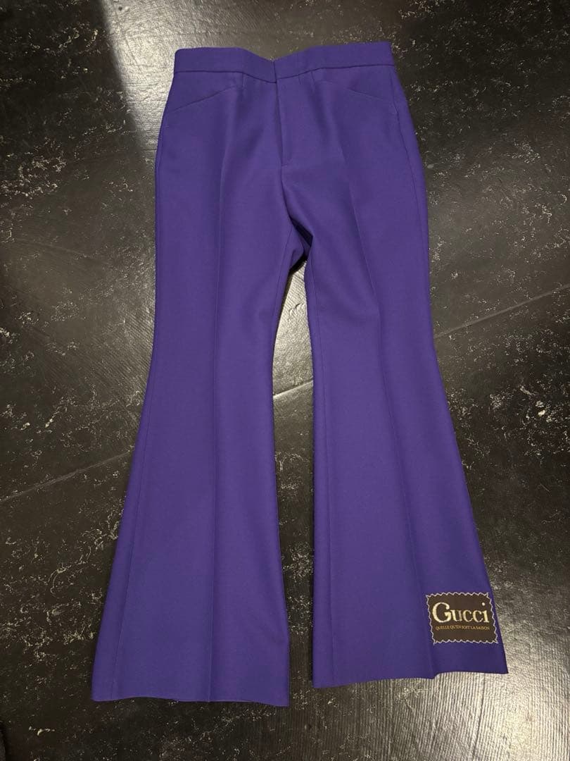 GUCCI 2020SS アレッサンドロミケーレ フレアパンツ 44 紫パープル