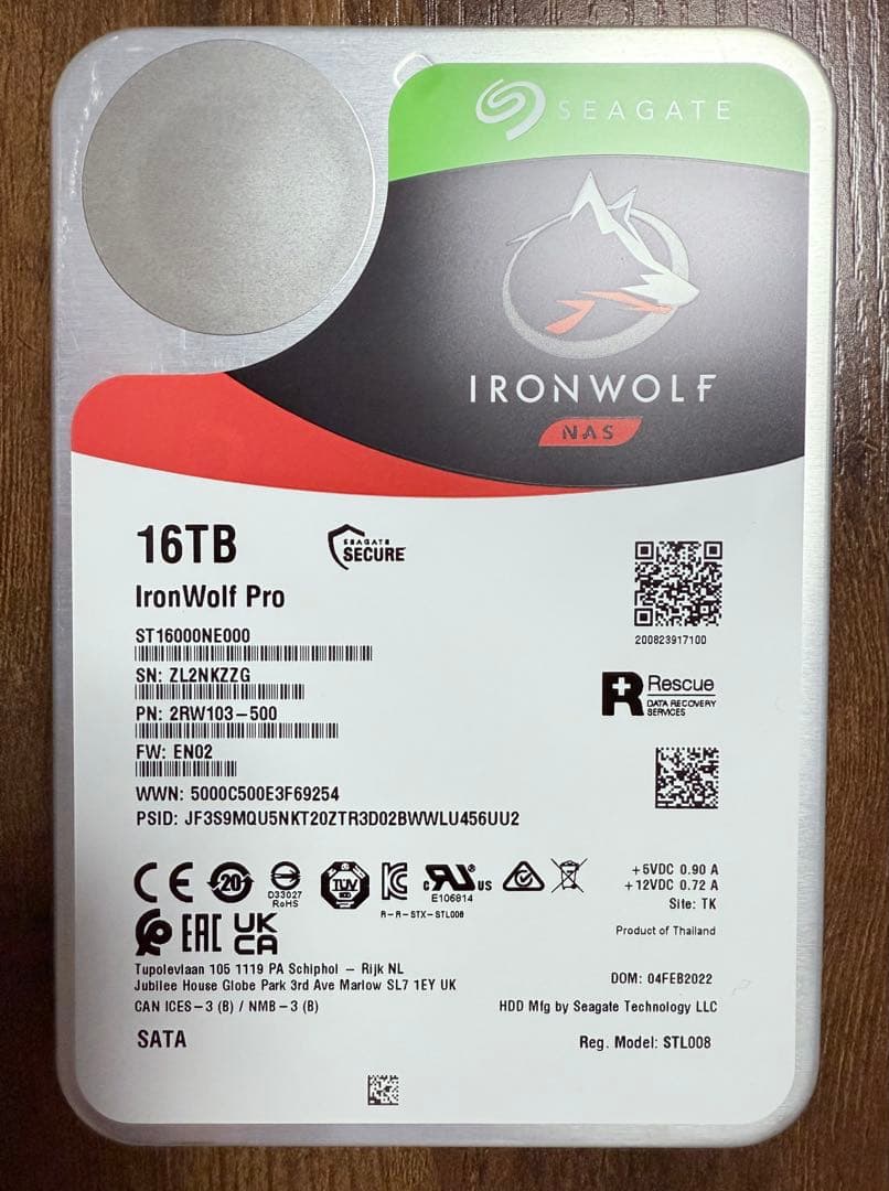 ⭐️即購入歓迎 Seagate IronWolf Pro 16TB 使用時間極少